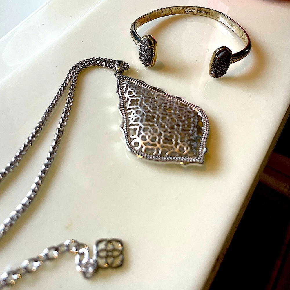 Kendra Scott Silver Necklace & Bracelet
